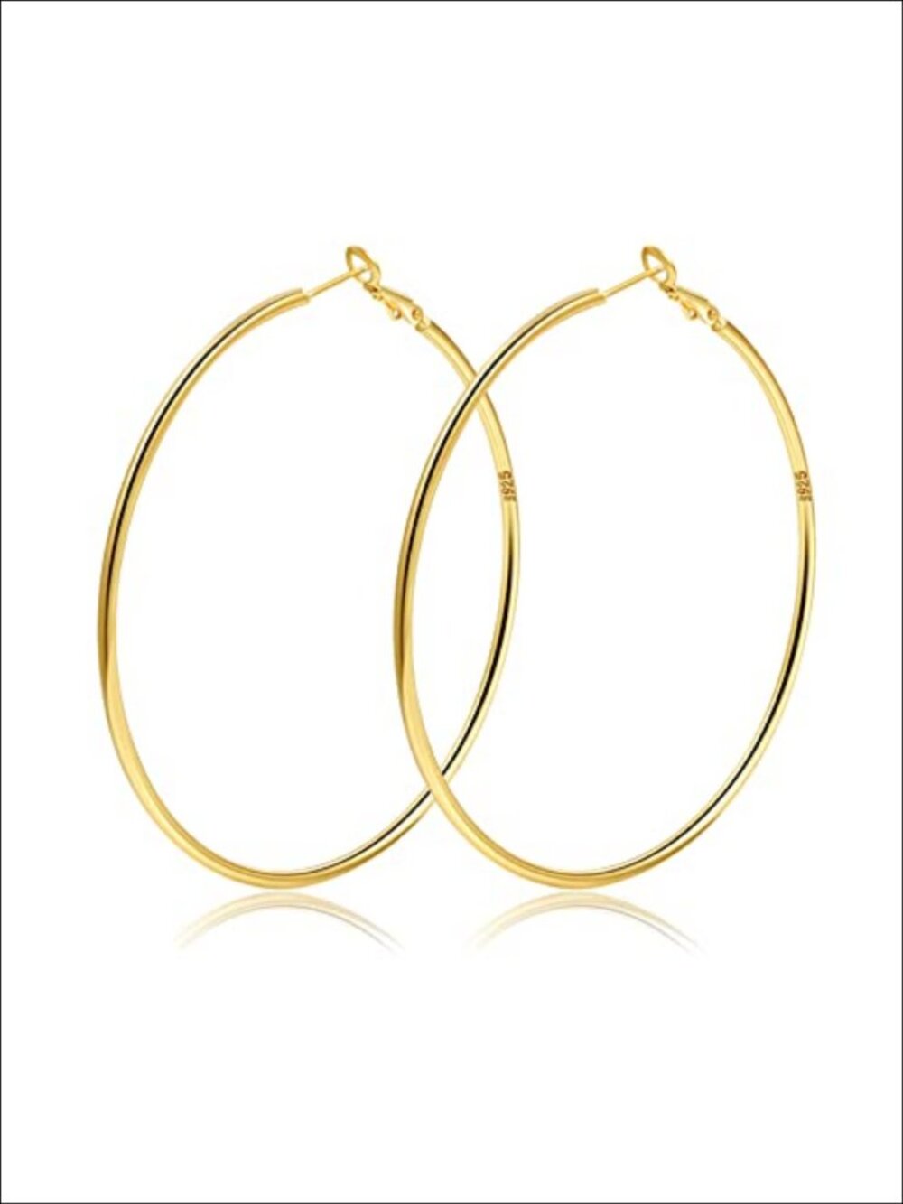 2mm Sterling Silver Big Hoop Earrings Hypoallergenic Endless Thin Oversize Hoops